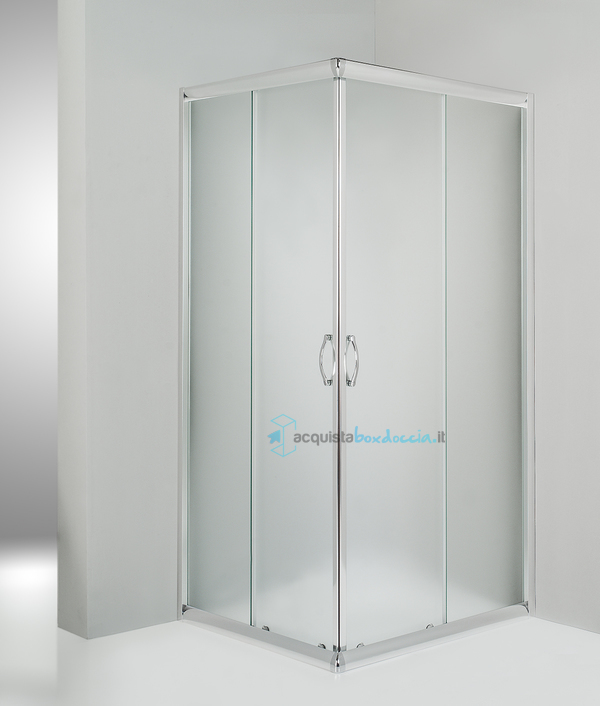 box doccia angolare porta scorrevole 60x104 cm opaco